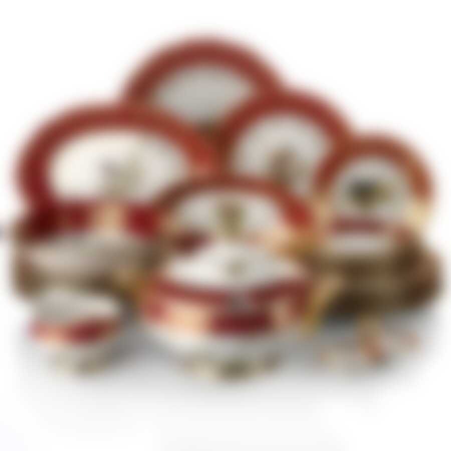 Столовый сервиз на 6 персон Moritz Zdekauer "Охота Красная", 26 предметов