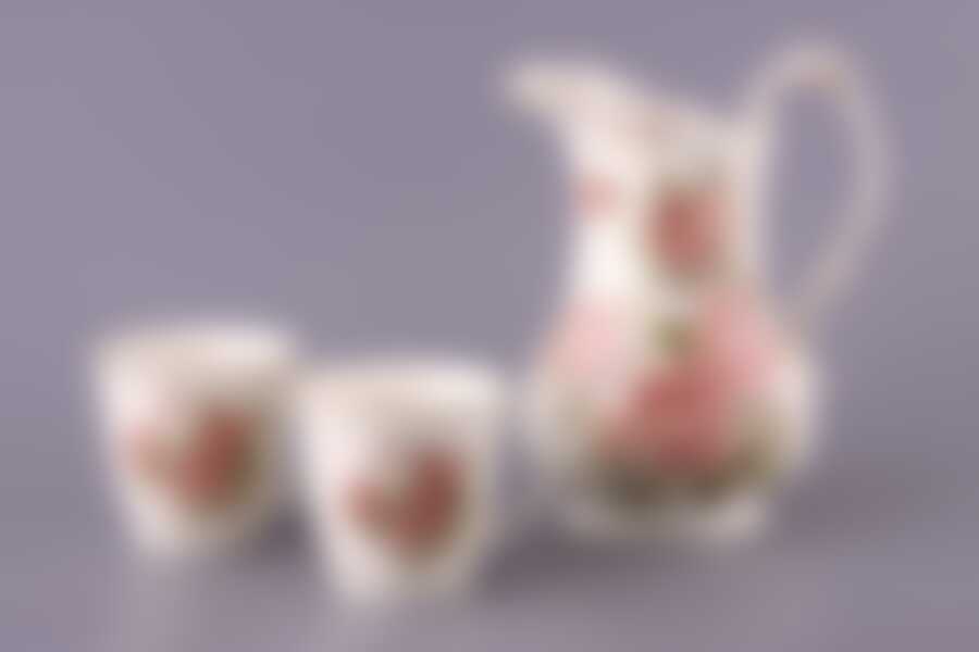 Набор 3 пр."КОРЕЙСКАЯ РОЗА": кувшин+2 стакана 1200/300 мл