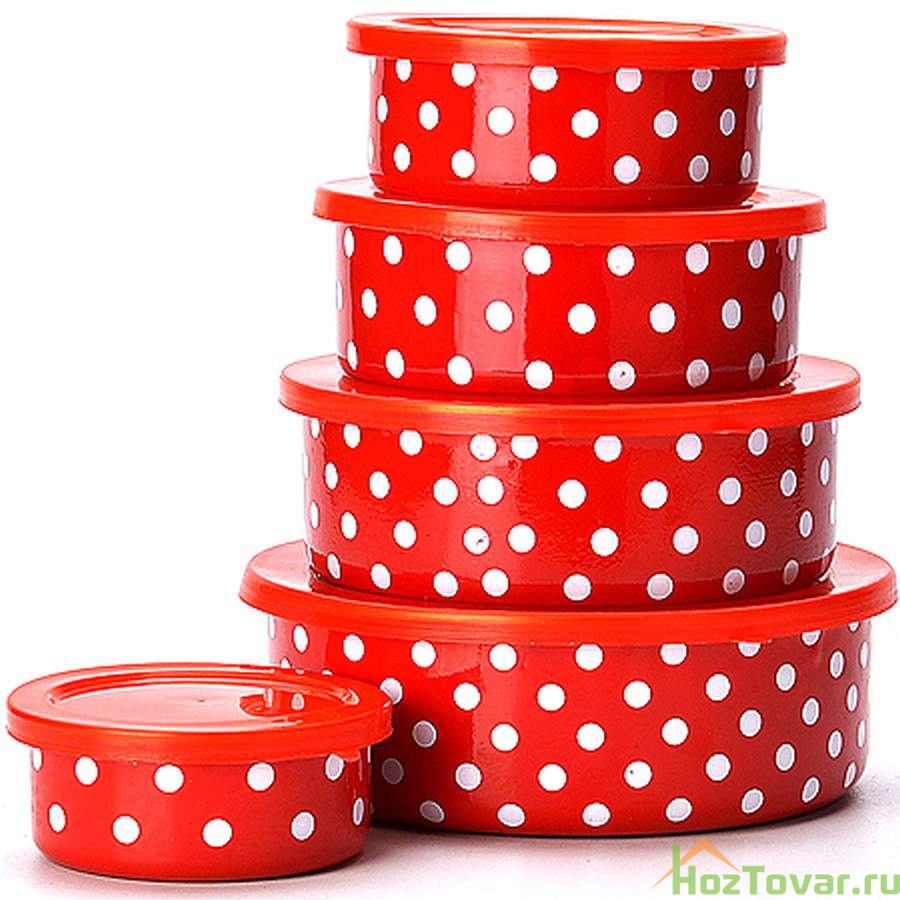 Набор мисок "Mayer & Boch", 10 предметов, цвет: красный, белый