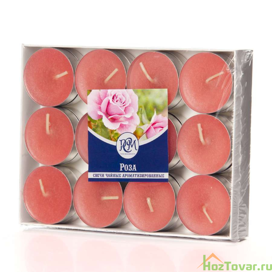 Свечи чайные Роза, 24 шт.