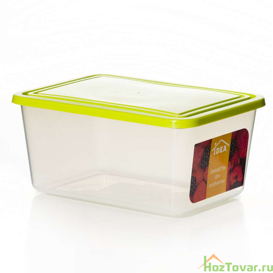 Емкость для продуктов прямоугольная 1,2 л (салатовый)
