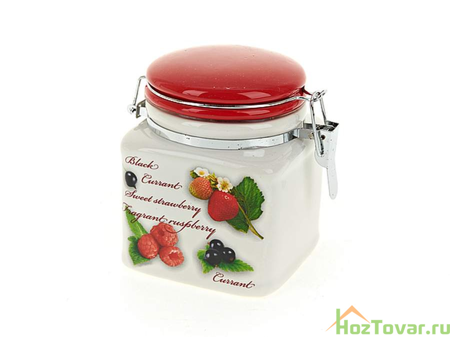 Банка для сыпучих продуктов (клипс) "Садовая ягода" h=11,5см