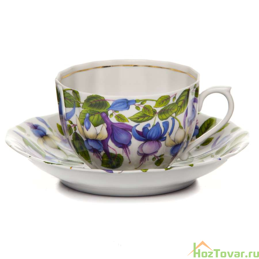 Чашка с блюдцем Фуксия 200 мл