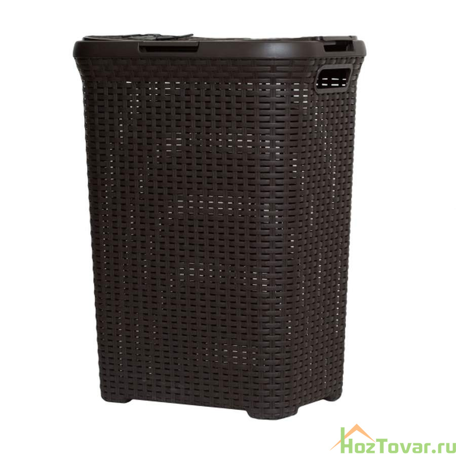 Корзина для белья RATTAN STYLE 60л темно-коричневая