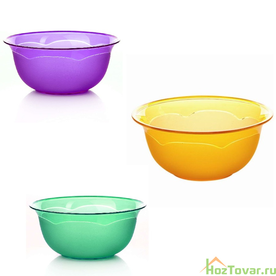 Миска Dunya Plastik "Кристальная", объем 4,4 л (цвета в ассортименте)