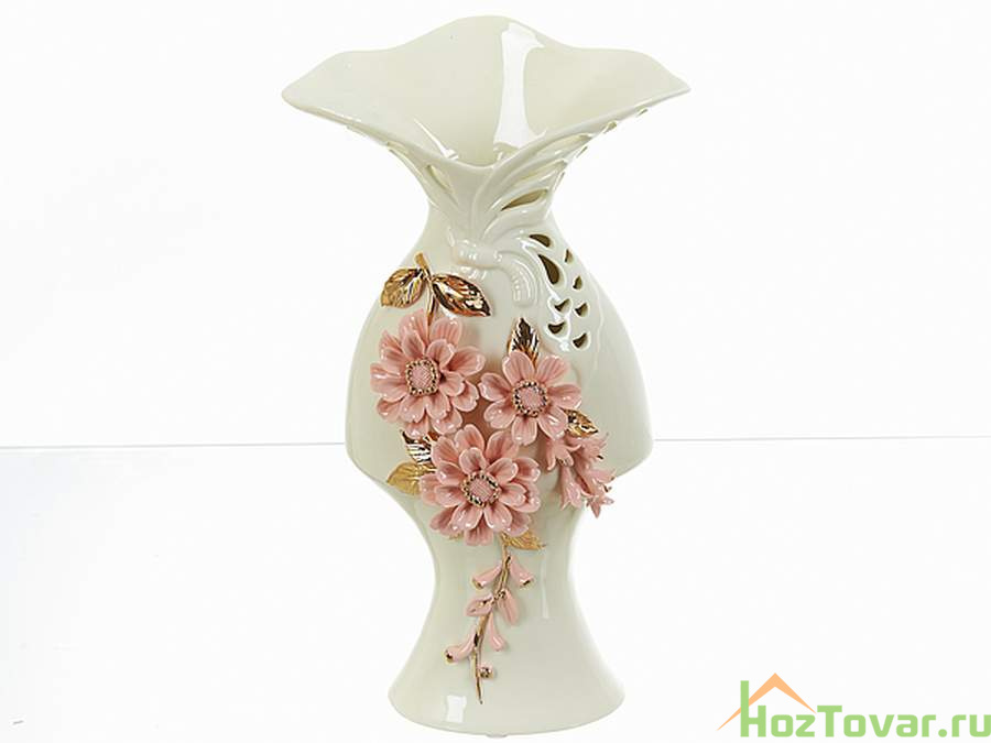 Ваза декоративная "Цветочное колье" 19*11,5*35см. (фарфор) (подарочная упаковка)