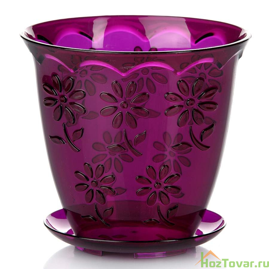 Горшок цветочный с поддоном "Соблазн", для орхидеи, объем 1,5 л