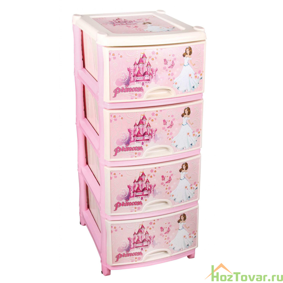 Комод 4-х секционный детский для девочек