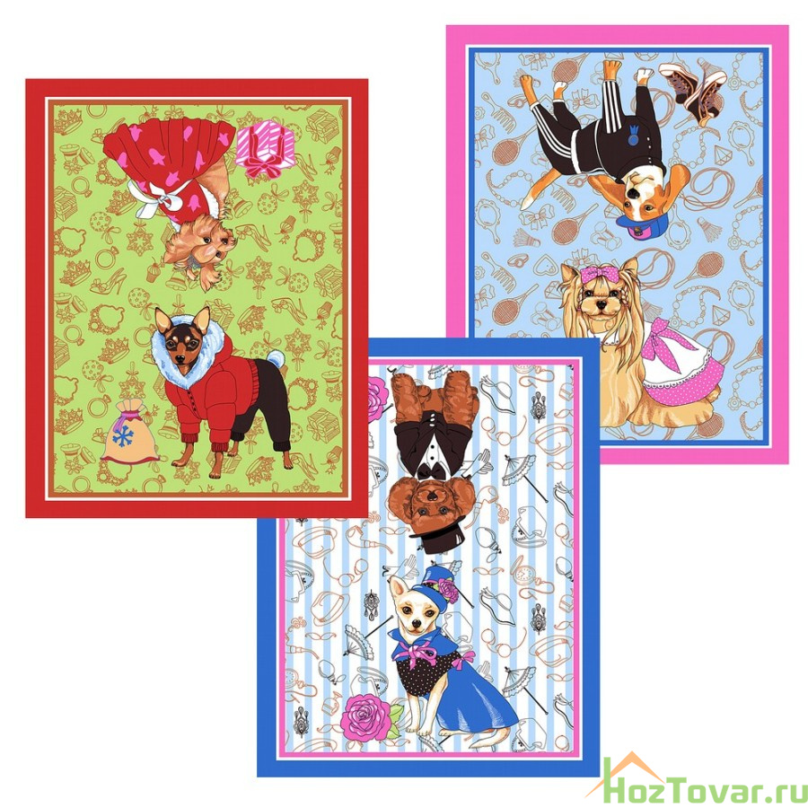 Полотенце 48*62см "Собака-модница" 3д. NEW