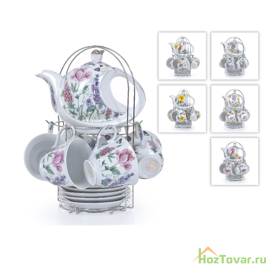 Чайный сервиз на 6 персон Best Home "Полевые цветы", 13 предметов (дизайн в ассортименте)