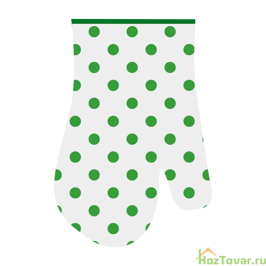 Прихватка-рукавица "Горошек" 17*27см (зелен.) NEW