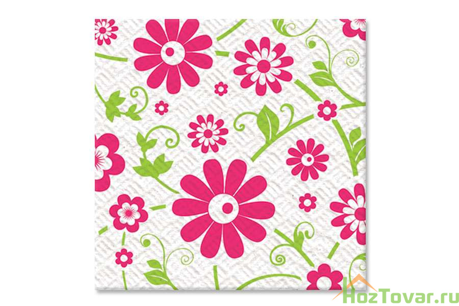 Салфетки бумажные Семья и комфорт Цветок 50 шт