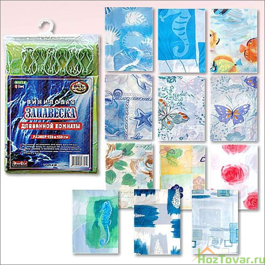 Занавес д/ван. винил * 180*180 см 12 диз.