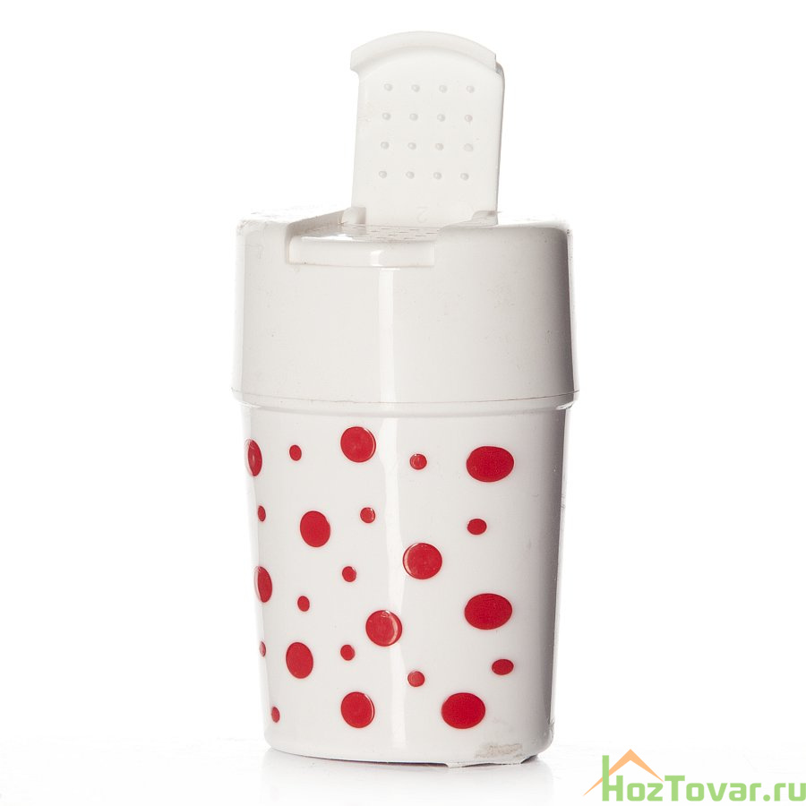 Солонка "Горошек", высота 80 мм (красно-белая)