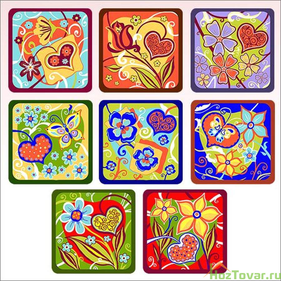 Прихватка "Сердечки" (мини) 8 диз