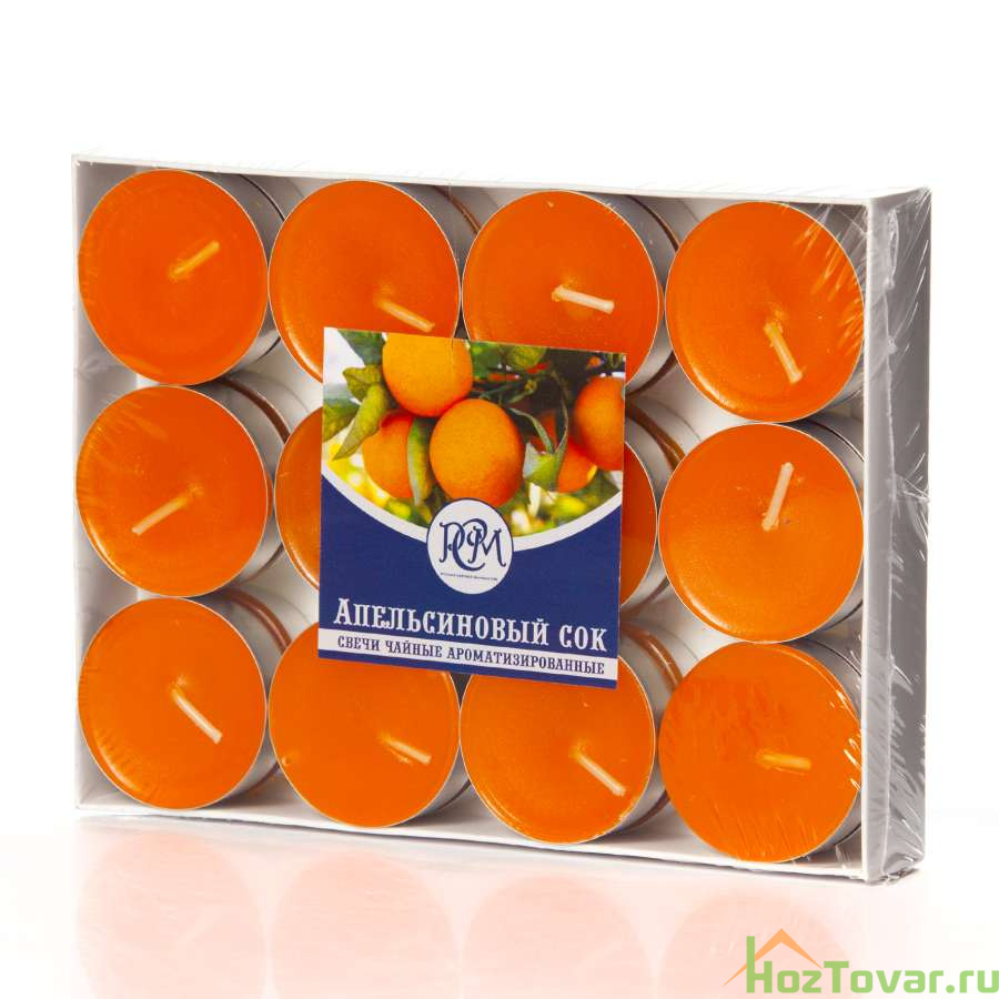Свечи чайные Апельсиновый сок 24 шт.