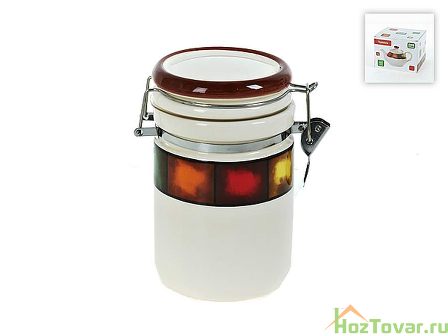 Банка для сыпучих продуктов (клипс) "Мармелад" d=9см h=15см v=500мл (под. упак.)