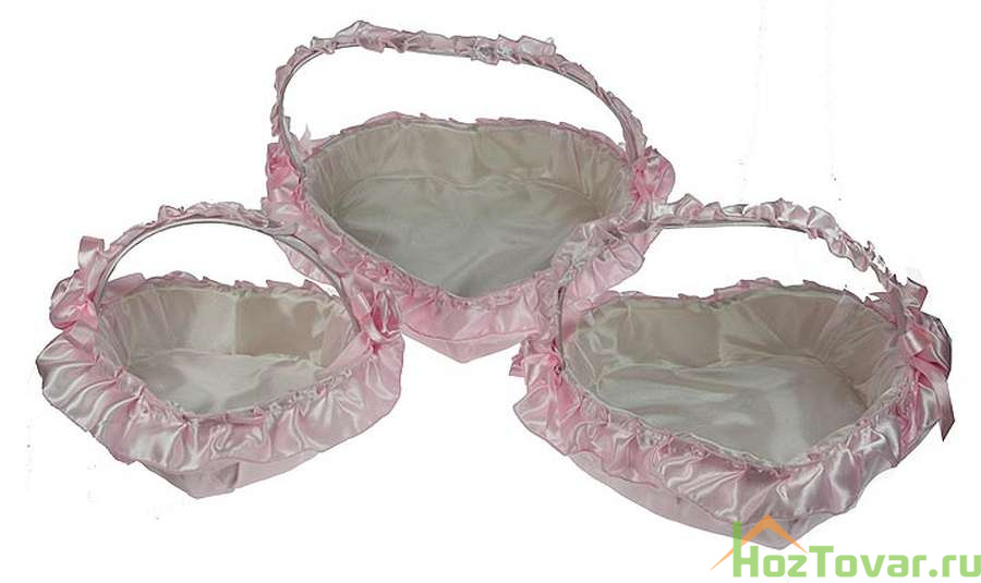 Комплект корзинок из 3-х шт. (сердце) 30*27*7см (1 шт)
